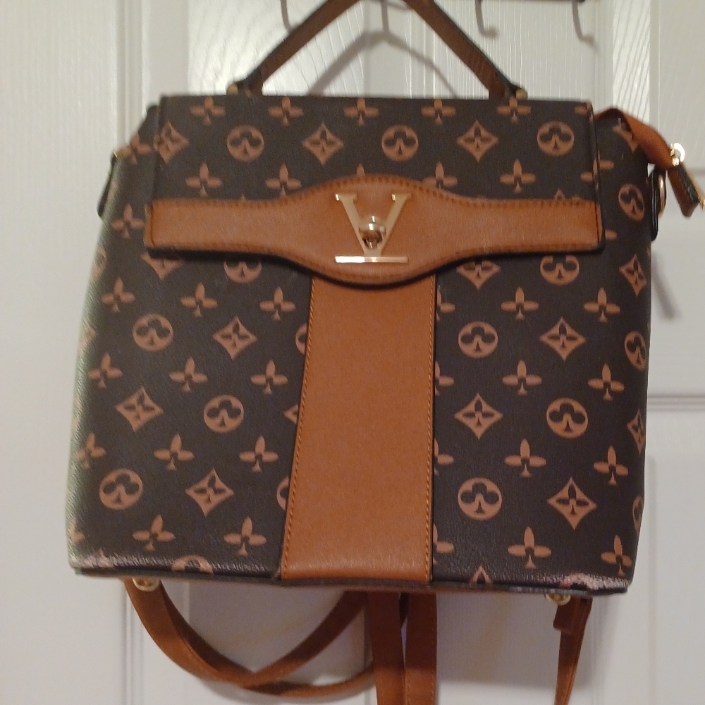 > Monogram Brown and Orange Backpack